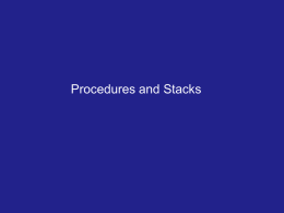 Stack & Procedures