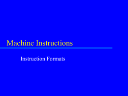 Machine Instructions
