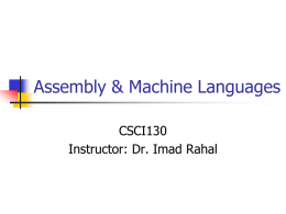 Processor design, assembly language Prelab for lab 18 assigned.