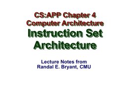 Y86 Instruction Set Architecture