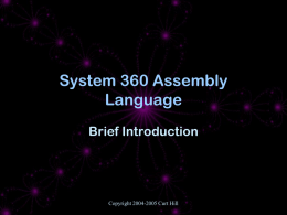 An introduction to System 360 assembly language