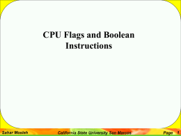 Arithmetic and Logical instruction and CPU Flag