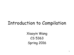Lecture 01 Introduction - Xiaoyin Wang