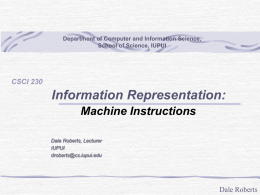 Information Representation: Machine Instructions