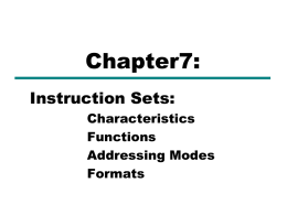 chapter7 Instruction Set Architecture (ISA)