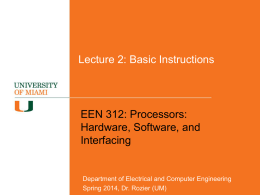 Lecture 2 - Basic Instructions