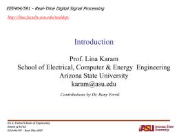 Digital Signal Processing - Lab - Lina Karam