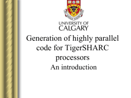 Coding highly parallel instructions on TigerSHARC