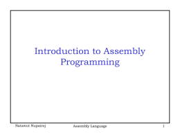 Introduction to Assembly Programming