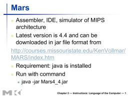 Chapter 2 Instructions Language of the Computer