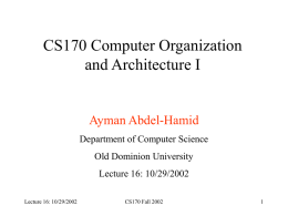 Lecture 16 - ODU Computer Science