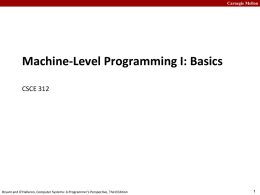 Machine-Level Programming: Basics