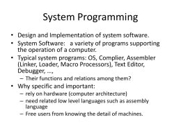 System Programming - Computer Science@IUPUI