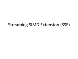 SIMD and SSE programming