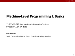 05-machine-basicsx - Carnegie Mellon School of Computer