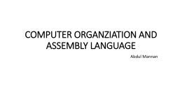 COMPUTER ORGANZIATION AND ASSEMBLY LANGUAGE