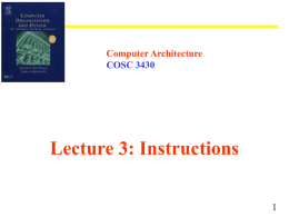Computer Architecture COSC 3330 Summer 2006