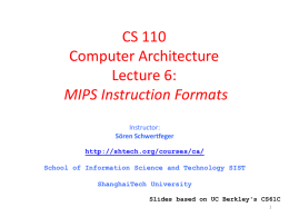 CS 61C: Great Ideas in Computer Architecture (Machine
