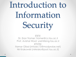 Introduction to Cyber Security - Cs Team Site | courses.cs.tau.ac.il