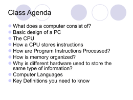 Lecture 2 - Computer Hardware and Language