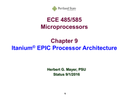 Itanium EPIC Architecture