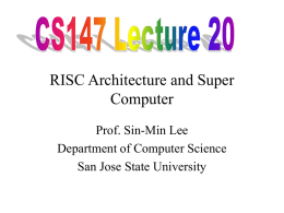 Lecture 20 RISC Architecture and Super Computer
