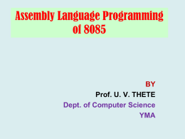 Assembly Language Programming of 8085