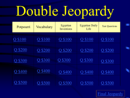Egyptian Double Jeopardy