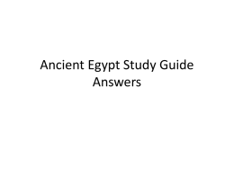 Ancient Egypt Study Guide Answers