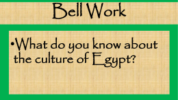 The Culture of Egypt - St. Patrick's Catholic School