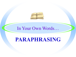 paraphrasing in your own words 1a