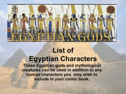 Egyptian Comic Book Cast of Characters