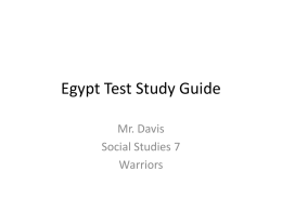 Egypt Test Study Guide - Warren County Schools