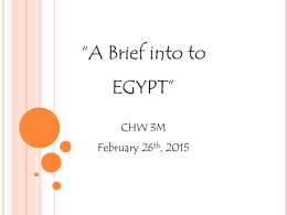 CHW3M Intro to Egypt