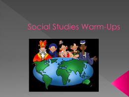 Social Studies Warm-Ups