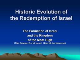 Historic Process of the Redemption of Israel
