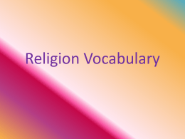 Religion Vocabulary