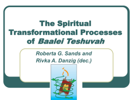A Model of Spiritual Transformational Processes of Baalei Teshuvah: