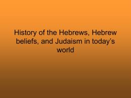 Hebrew Beliefs - Teaching Louisiana History