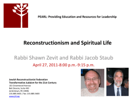 Reconstructionism and Spiritual Life