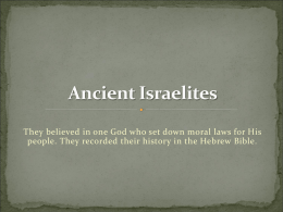 Ancient Israelites ppt 2012