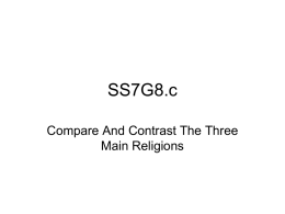 SS7G8 three religions revised 2014