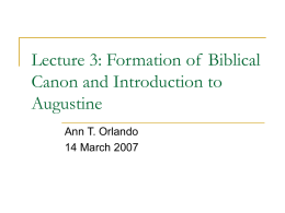Lecture 3 Bible and