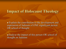 Impact of Holocaust Theology
