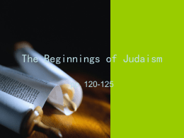 The Beginnings of Judaism