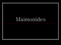 Maimonides - Year 11-12 Studies of Religion 2Unit 2013-4