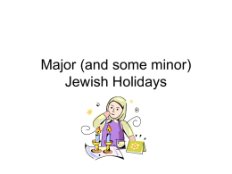 Major (and some minor) Jewish Holidays