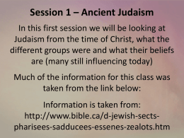 Session 1 – Ancient Judaism