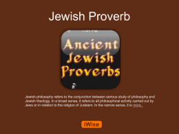Jewish Proverb Powerpoint