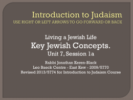 Introduction to Judaism - Progressive Judaism Victoria